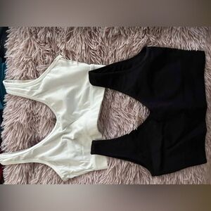 NVGTN White and Black Sports Bras